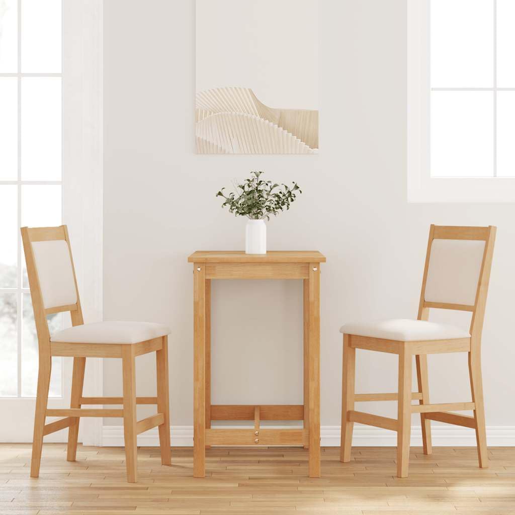 Tabourets de bar en bois massif lot de 2 avec coussin ergonomique scandinave