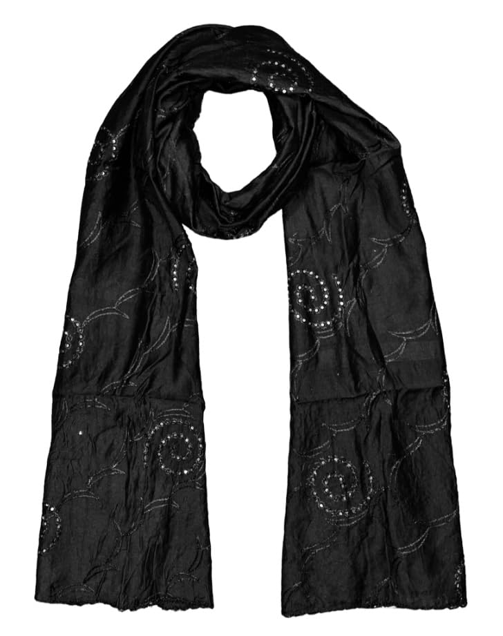 Image of LKC WOMEN'S SEQUENCE EMBROIDERED SELFDESIGN SOFT COTTON CHANDERI DUPATTA