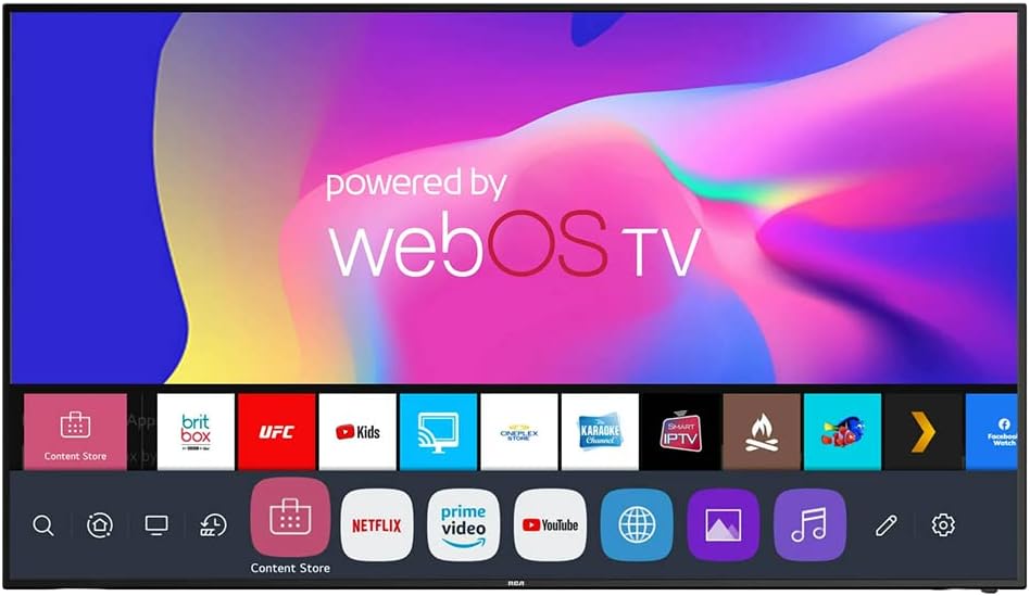 Pantalla de televisor RCA de 55 polzades WebInterfície intel·ligent del sistema operatiu