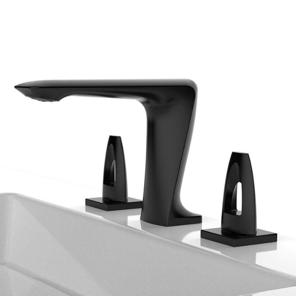 Robinet mitigeur de lavabo noir 3 trous pour une salle de bain moderne