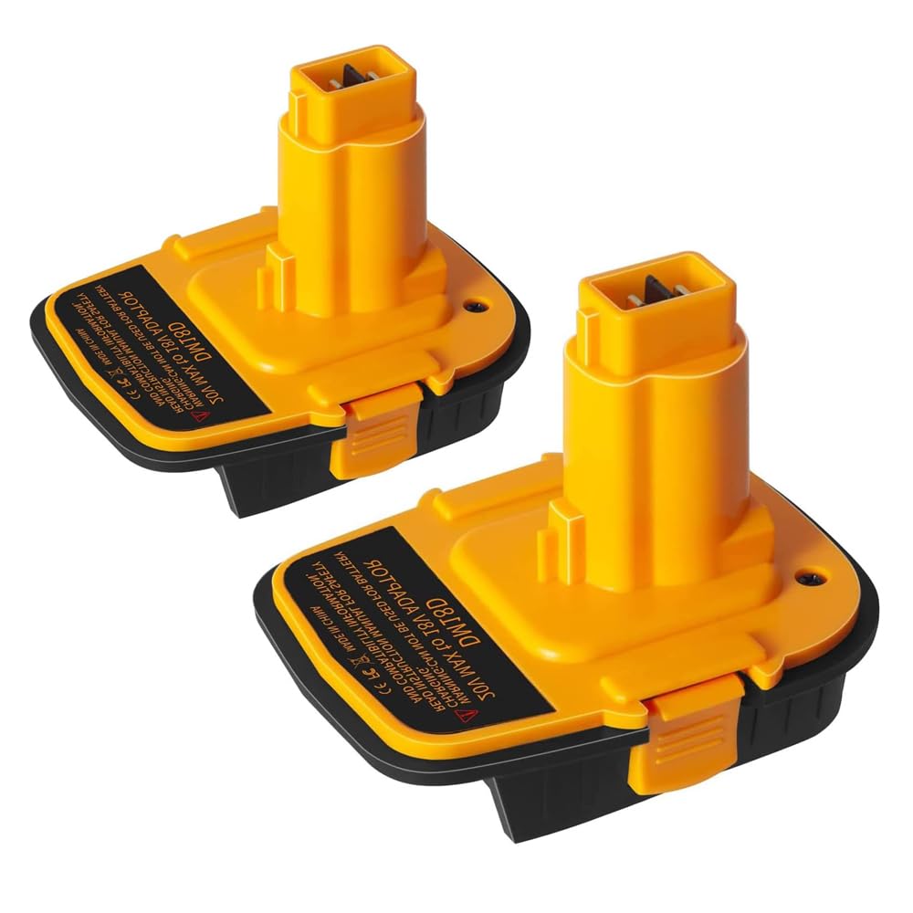 Battery Adapter DM18D with USB,Compatible with Dewalt 18V Tools.Convert for DeWalt 20V & for Milwaukee M18 Lithium Battery to NiCad & NiMh Battery Tools (2 Packs)