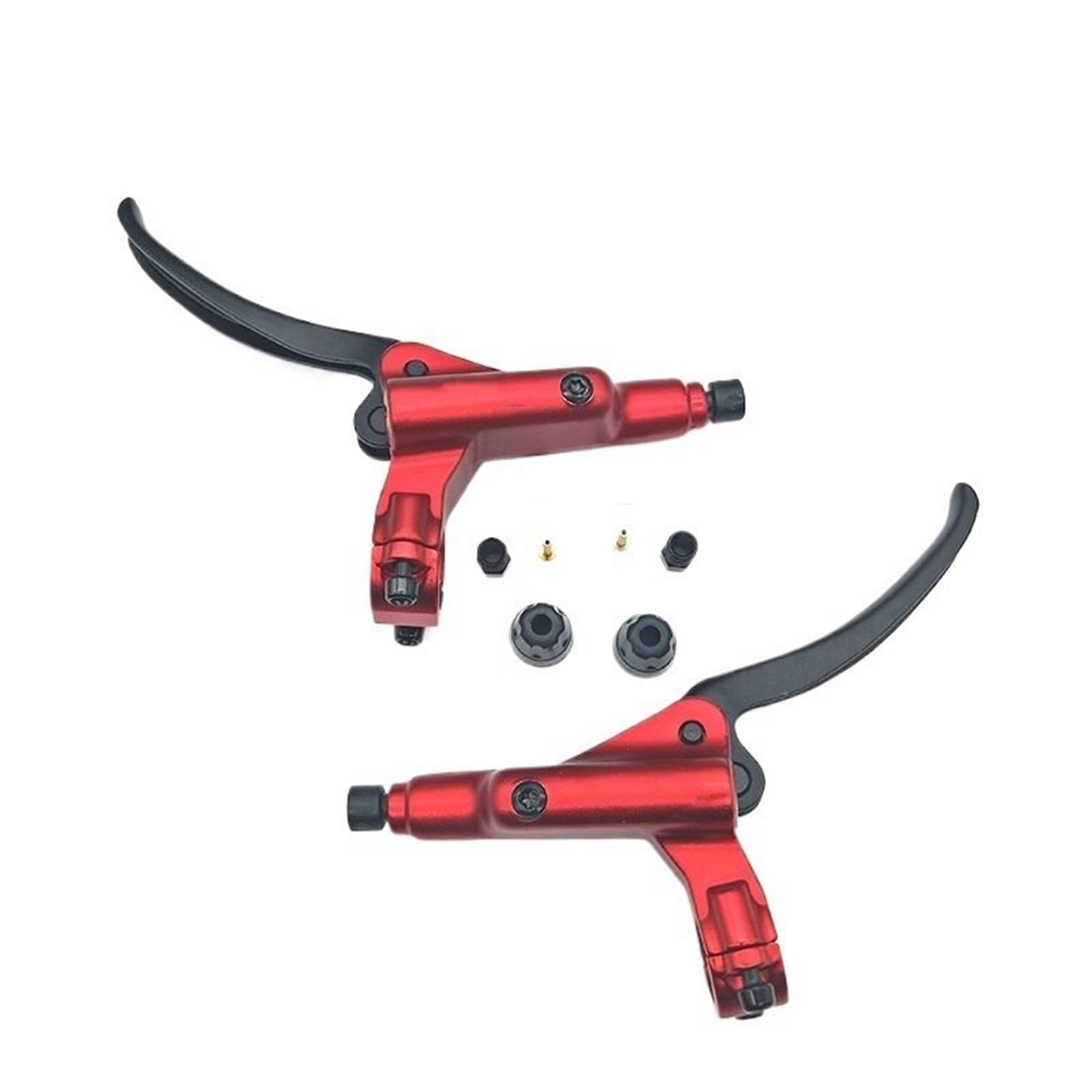 AIQWOJD Bike Rear Brake Drum Bike Brake Rear Drum MTB Bike Mineral Oil Hydraulic Disc Brake Lever Handle Repair Parts Black Red for 2 4 Pistons(RedPair)