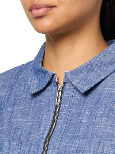 Tommy Hilfiger Women's Sportswear Chambray Zip Popover Shirt, Chambray Blue, Medium3