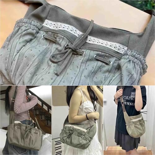 coquette crossbody purses for women, y2k bow purse cross body bag, cute canvas messenger bag grunge aesthetic shoulder bags2
