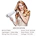 Lightweight Professional Ionic Hair Dryer CONFU 1875W Fast Drying Quiet Blow Dryer with 2 Speed 3 Heat Cool Setting Nozzle Diffuser Hairdryers Bag ETL Certified White