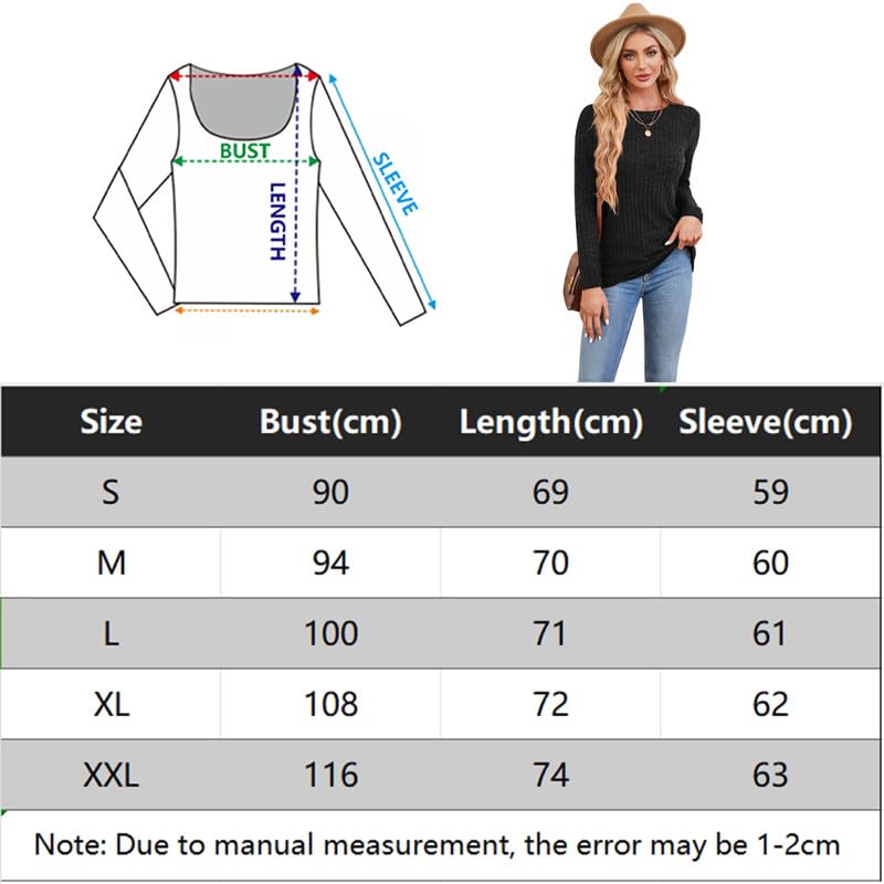 Jerséis para Mujer Sudaderas Tops de Manga Larga Cuello Redondo Suéter Ligero Camisetas de Manga Larga Informal Suaves Túnicas Pullover para Otoño Invierno