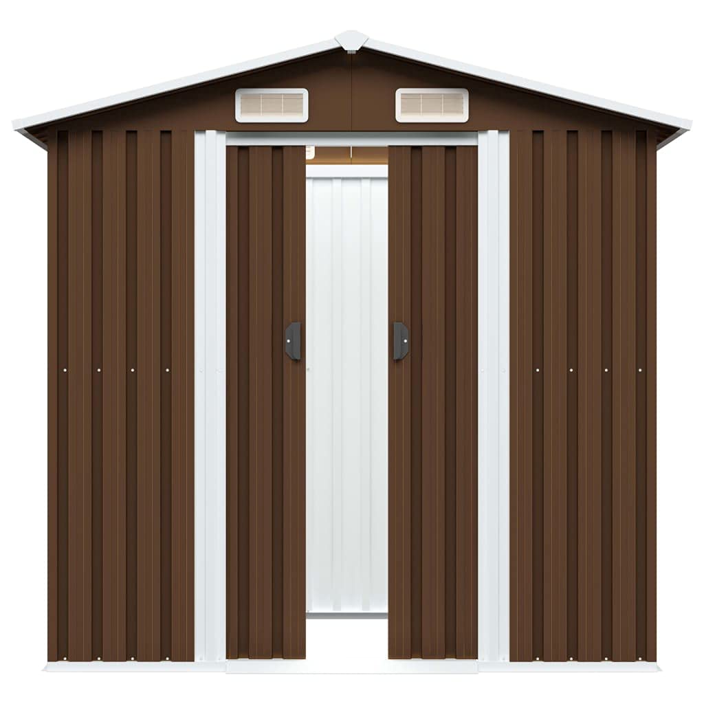 BaraSh Caseta de Almacenamiento jardín Acero marrón 204x132x186 cm Caseta De Jardin Exterior Casa Prefabricada