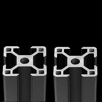 Mssoomm T Type 3030 Aluminum Extrusion Profile European Standard Anodized Black Linear Rail Guide Frame for 3D Printer and CNC DIY, Length 47.24 inch / 1200mm, 2Pcs
