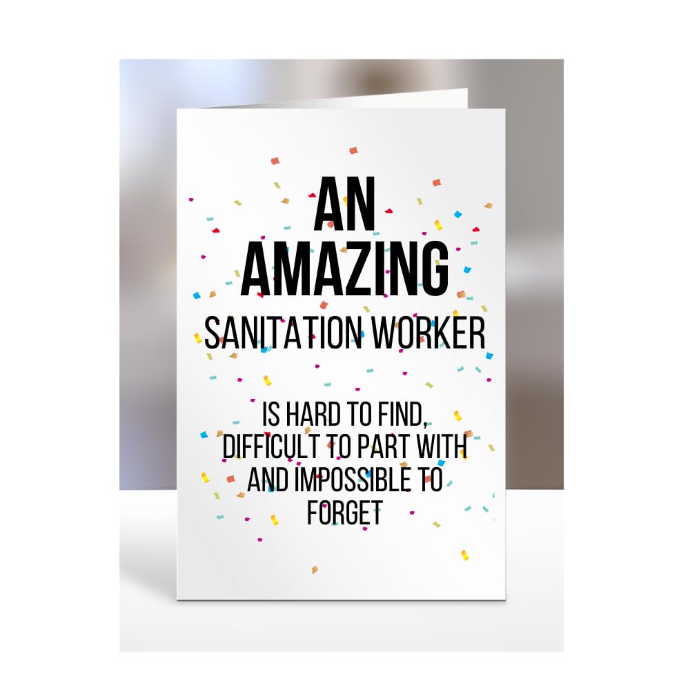 Retirement Card for Women Men, Leaving Gifts for Colleagues, Boss, Farewell, Goodbye Presents for Sanitation Worker, An amazing is hard to find, A5-225c_137 — image 1