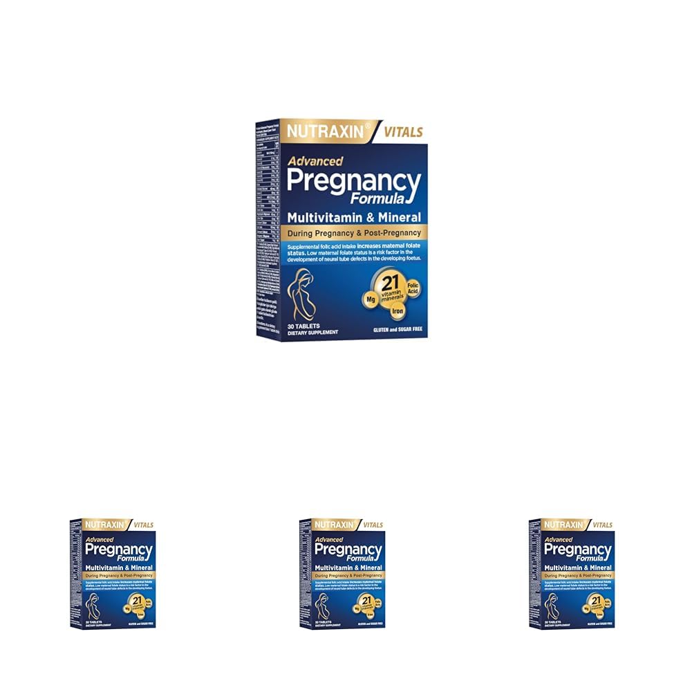 Nutraxin Pregnancy Formula | Hamilelik ve Emzirme Dönemine Özel Multivitamin | 21 Vitamin ve Mineral | 30 Tablet | vegetarian (4 paketi)