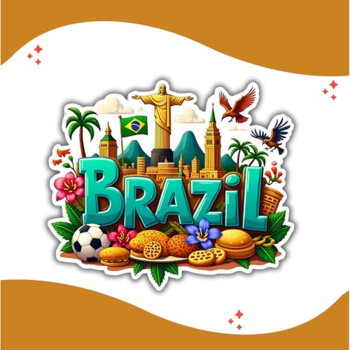 Image of Zesta Wooden Fridge Magnets Set | Refrigerator Decor Magnets for Kitchen | India Souvenir Fridge Magnet Collection | Wooden Magnet for Fridge Door Decoration (Brazil)