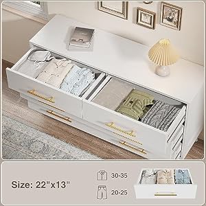 Aiho 6 Drawer Dresser for Bedroom, Chest of Drawers with Metal Handles, Wood Storage Dresser Modern Dresser for Nursery, Living Room, Entryway, White Dresser Aiho 6 Drawer Dresser for Bedroom Chest of Drawers with Metal Handles Wood Storage Dresser Modern Dresser for Nursery Living Room Entryway White Dresser
