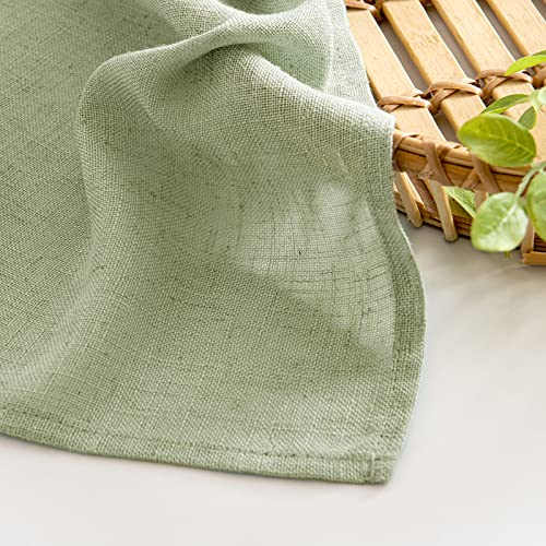 MIULEE Lino Tende Finestre con Occhielli Tenda a Pannello Traslucido Tende Moderne a Vela Trasparente Adatte per Porte Balcone Soggiorno Camera da Letto 2 Pezzo Set Verde 140x300 cm