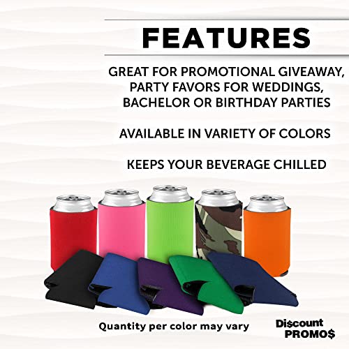 Image of Assorted Collapsible Can Coolers Set of 10, Bulk Pack - Keeps Your Drink Cold, Great for Beer, Soda and other Beverages - Assorted