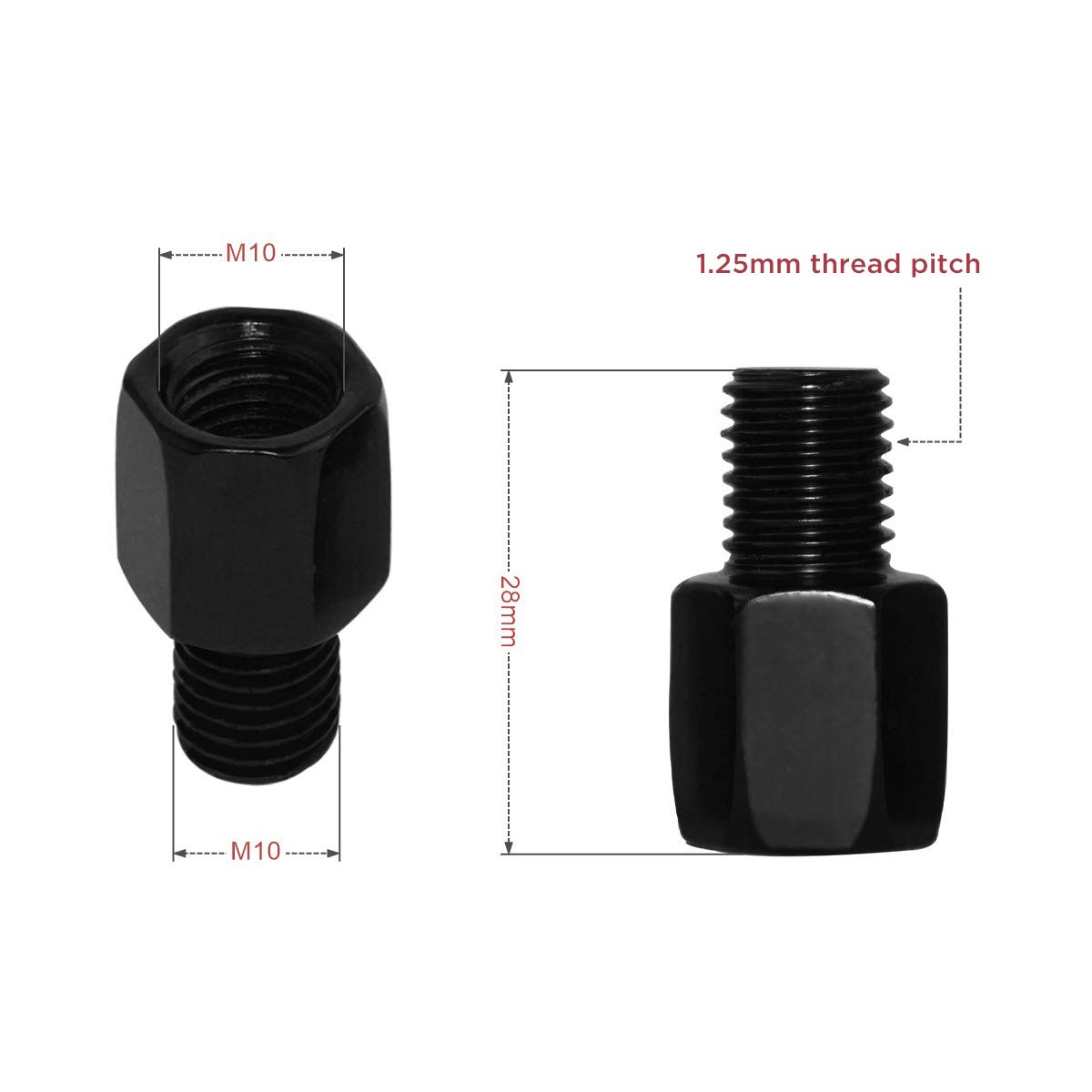 Snapklik.com : Evermotor Motorcycle Mirror Adapter Mount Thread Adapter ...