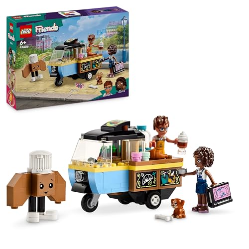 LEGO Friends Pastelería Móvil, Cocinita y Restaurante de Juguete, Regalo para Niñas y Niños de 6 Años o Más, Mini Muñecos de Personajes Aliya y Jules, Figura de Perrita Aira, Elementos de Comida 42606