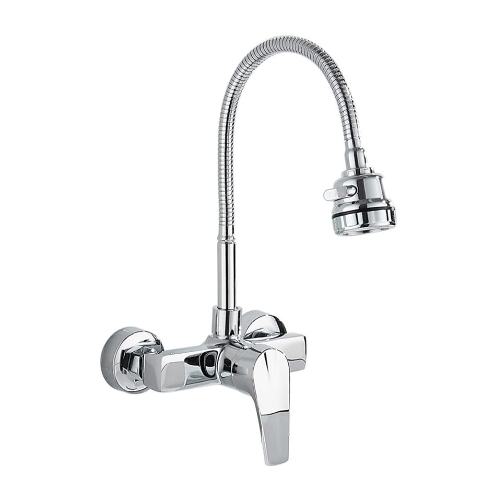 Mitigeur de cuisine cascade avec commande eau chaude et froide en laiton