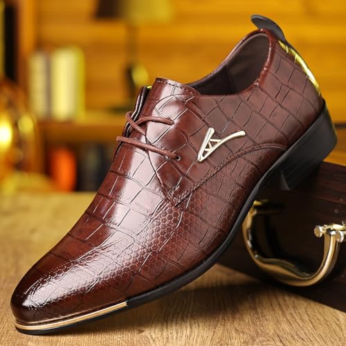Men's PU Leather Oxford Shoes, Formal Dress Shoes for Wedding Party Office2