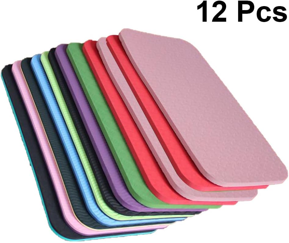 BESPORTBLE Exercise Kneeling Pad - Thick Tpe Knee Cushion for Yoga and Pilates Floor Workouts 13.38 X 6.69 X 0.23 Inch 12 Pieces Random Colors - Image 2