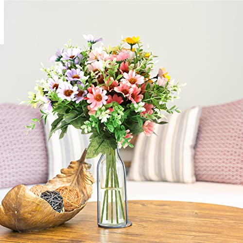 21 Bundles Artificial Daisies Flowers Outdoor Uv Resistant Faux Artificial Plants Wildflowers Bulk Shrubs Plastic Flower For Hanging Planter Porch Window Home Wedding Summer Decor (Novelty Style) #TOP6