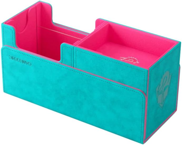 Gamegenic The Academic 133+ XL Premium Deck Box | Double-Sleeved Card Storage | Card Game Protector | Holds Up to 122 Cards Plus Game Accessories | Teal/Pink Color | Made