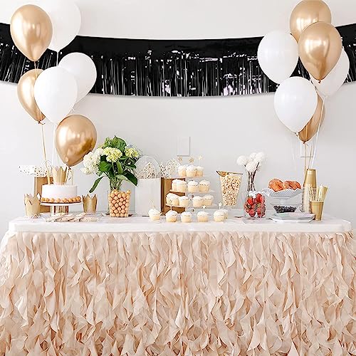 Image of 5 Pack 10 Feet Black Fringe Garland Foil Fringe Garland Metallic Tinsel Streamers Fringe Backdrop Banner for Parade Floats Birthday Party Decorations Halloween Christmas Decoration (Black)