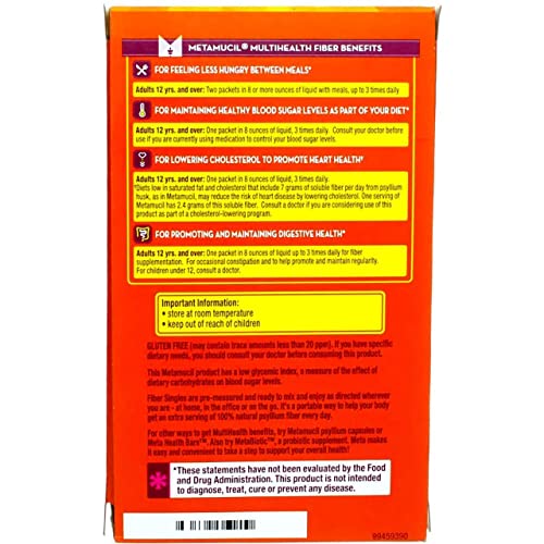 Metamucil Fiber Singles Smooth Texture Orange - 30 Packets, 12.9 Ounce (Pack of 1) - Image 5