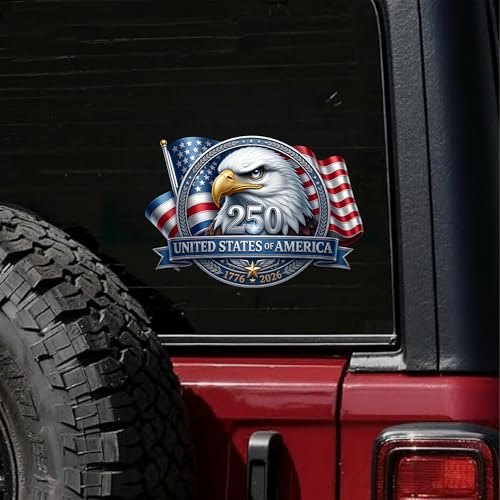 Image of 2-Piece USA 250th Anniversary Patriotic Car Decal