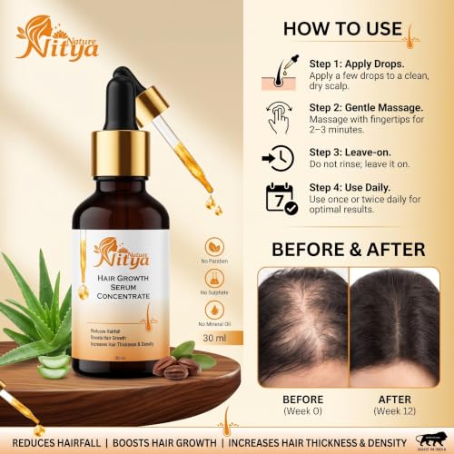 Image of Hair Growth Serum, 30ml, Liquid Herbal Hair Serum with Natural Fragrance for All Hair Types, Lightweight Scalp and Hair Application Formula for Home, Salon and Travel Use