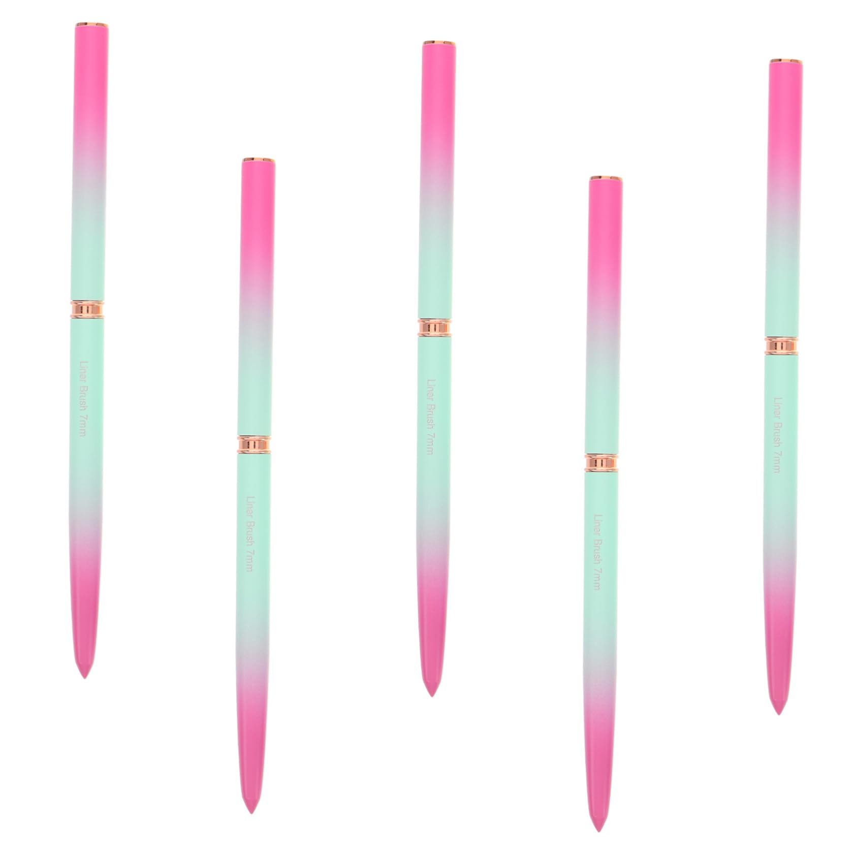 WOFASHPURET 5Pcs Gradient Metallic Nail Art Liner Brushes Set Fine Bristle Fingernail Painting Tools for Designs Versatile Nail Polish Brushes for Women