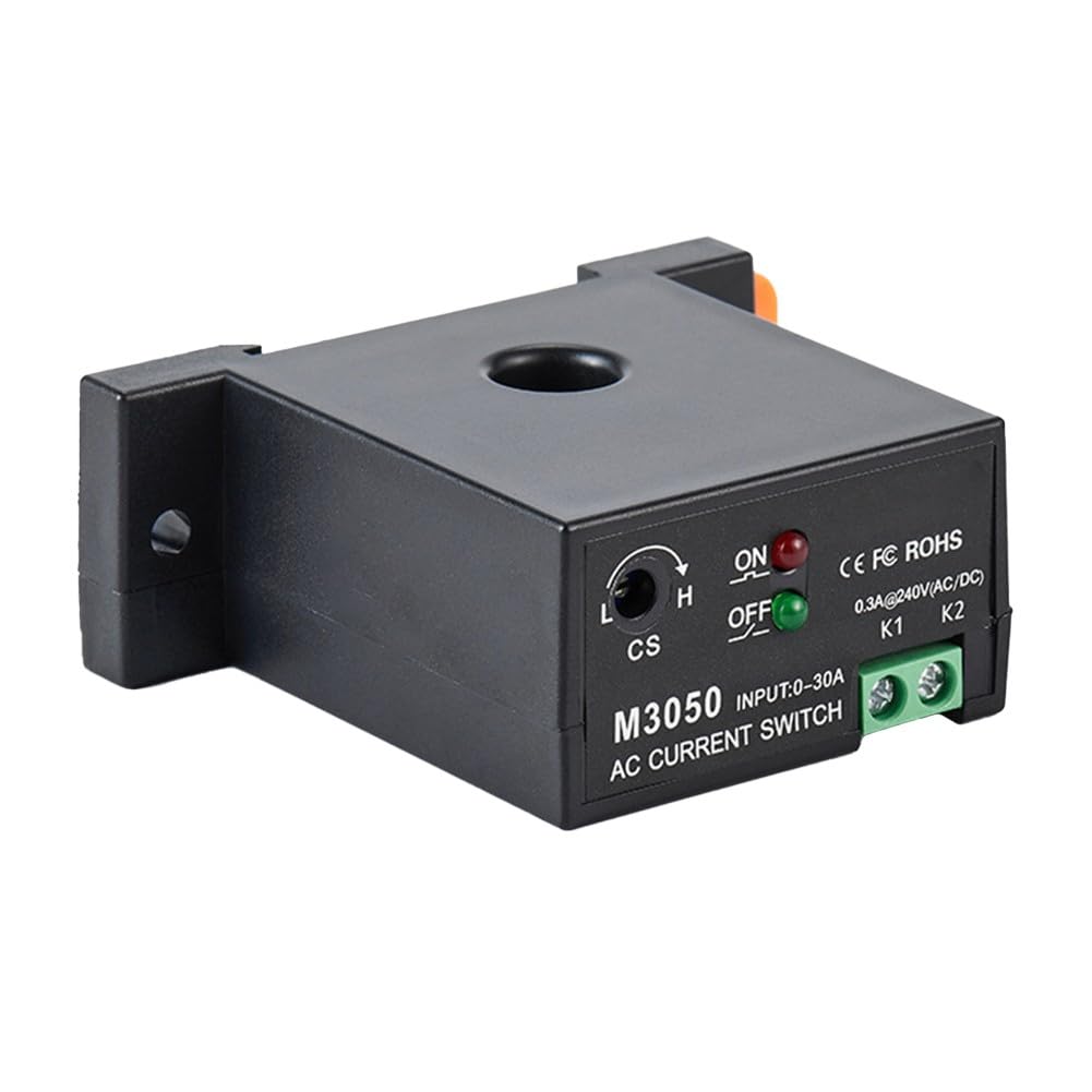 Relais de détection de courant alternatif auto-alimenté par induction 0,2-30 A Seuil réglable, isolation de sécurité, pour M3050/M3056 Noir M3086