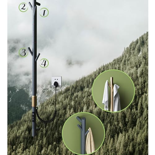 Sèche-serviettes électrique mural avec minuterie en acier pour bain