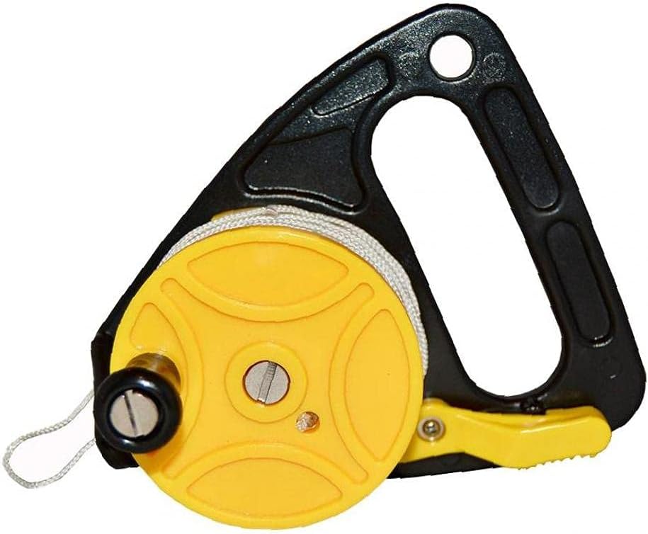 NIDONE Fishing Line Winder Spooler Fishing Line Fishing Line Spooler Machine Dive Reel with Thumb Stopper High Visibility 150ft White Line Multi Purpose for Cave and Wreck Exploration