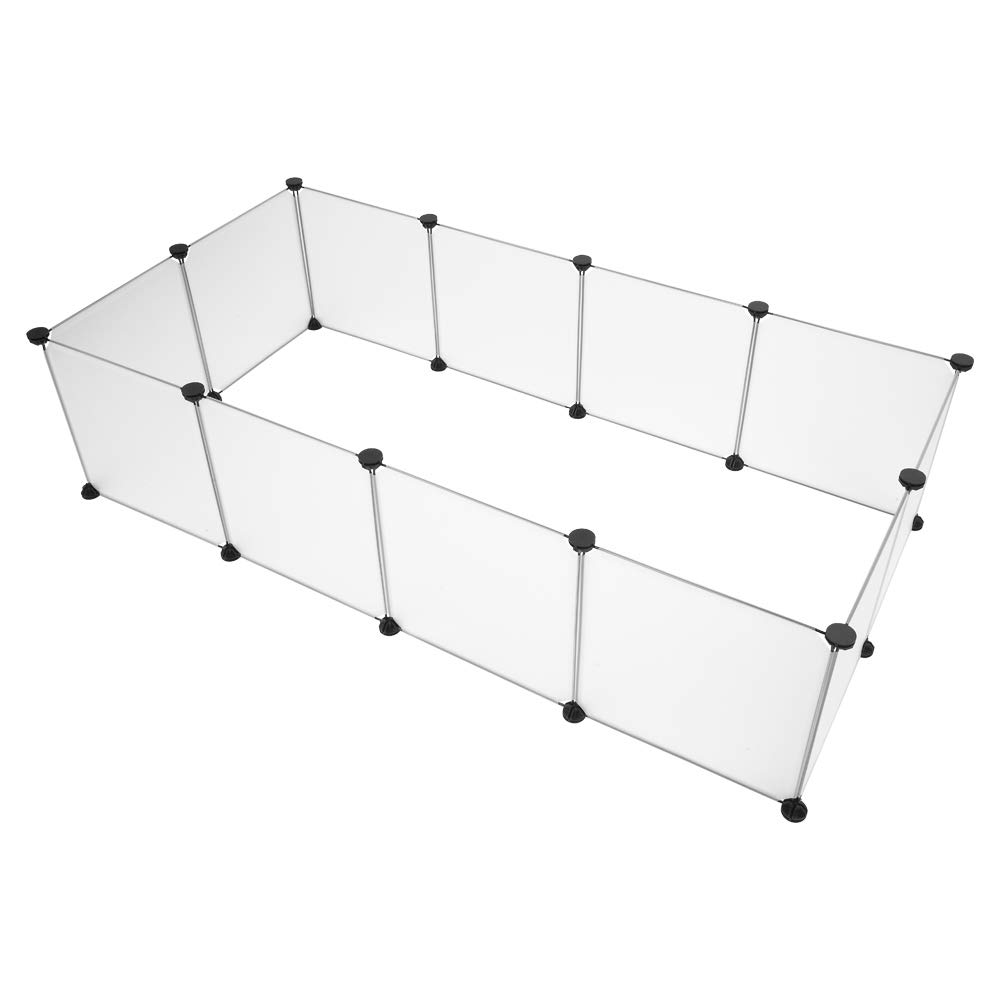 Parc Enclos, DIY Porte Petit Animal Pet Fence en Plastique, Cage, Clôture, Intérieur, Modulable, pour Cochon d’Inde, Lapin, Hérisson, Petits Animaux, 12PCS, Blanc