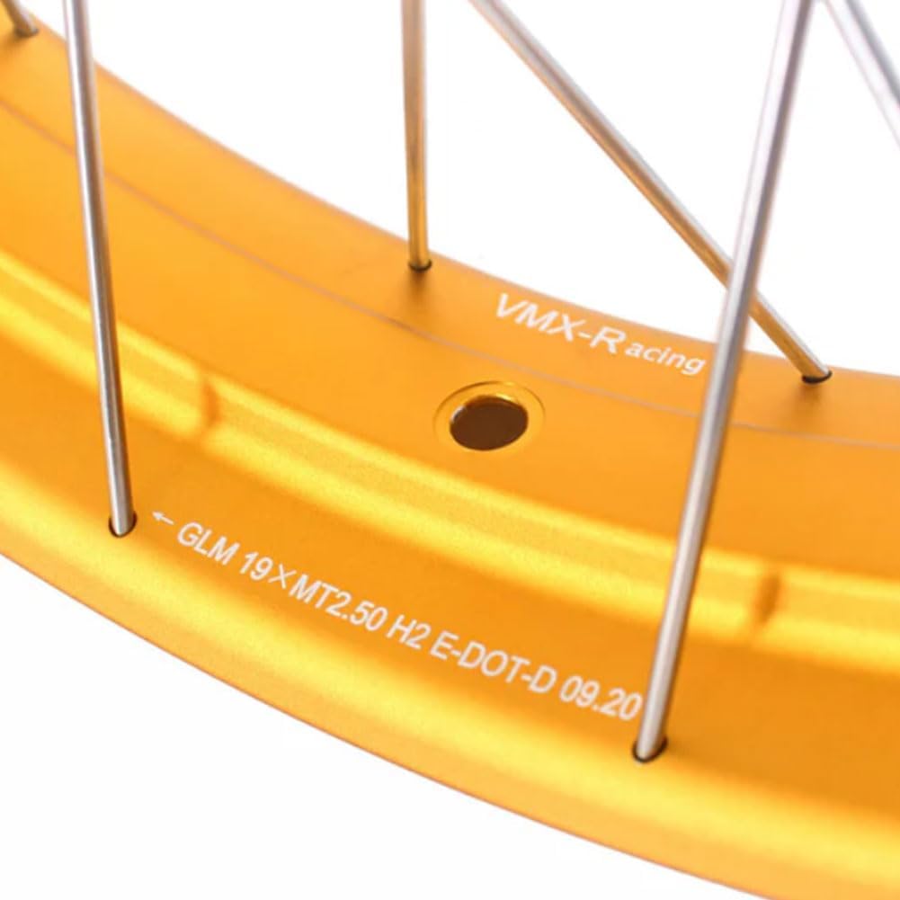 VMX-Racing 2.5 * 19" & 4.25 * 17" Tubeless Gold Spoke Wheels Fit Honda CB500X 2022-2025 Black Hubs