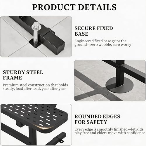 DWVO 6ft Outdoor Metal Park Bench with Back Heavy Duty Steel Frame Coated Commercial Grade Seating for Yard Porch Public Space Industrial Strength Weatherproof Design - Thumbnail 7