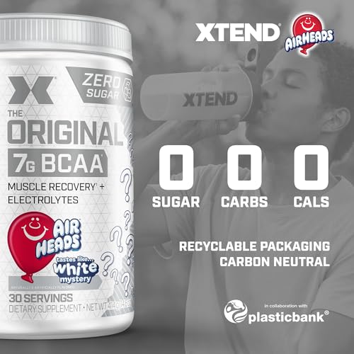 Xtend XTEND Original BCAA Powder Airheads Candy Flavor, 7g BCAA and 2.5g L-Glutamine, Sugar Free Post Workout Muscle Recovery Drink with Amino Acids for Men & Women, 30 Servings - Image 5
