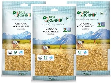 JUST ORGANIK-Organic Kodo Millet – 1.5kg (3 x 500g) | Pack of 3 | 100% ...