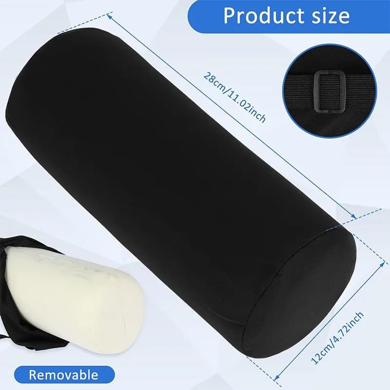 Almohada lumbar para apoyo lumbar - Cojín de espuma viscoelástica con correa elástica, funda lavable - Almohada ergonómica para silla de oficina, coche, viajes, 11 pulgadas