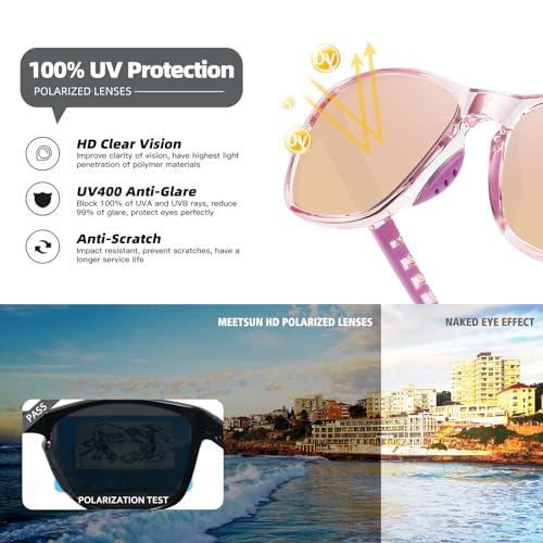 MEETSUN Óculos de sol esportivos polarizados para mulheres, homens, dirigir, correr, ciclismo, pesca