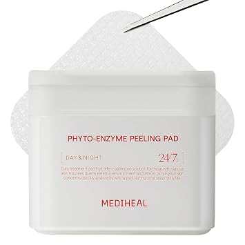 MEDIHEAL Toner Pads - Phyto Enzyme Exfoliating Peeling Pad 90 count with LHA&Papaya Enzyme - Pore Tightening&Sebum Control - Dual-Textured Facial Pad for Pore Care, Korean Skin Care