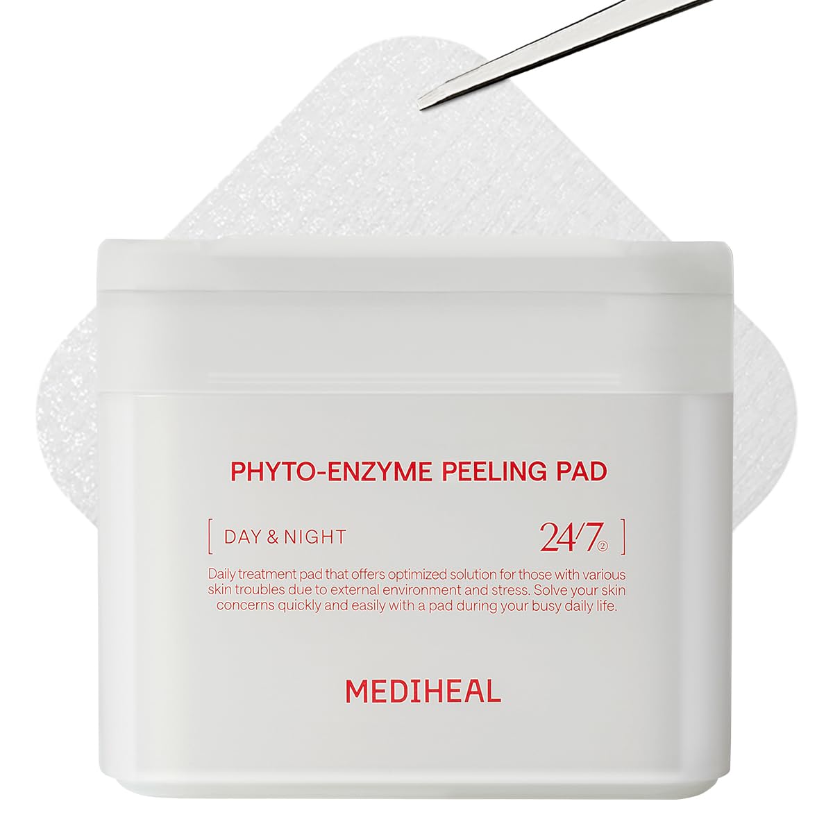Mediheal Korean Phyto-Enzyme Peeling Pad 90 Pads | Vegan Face Resurfacing & Pore Tightening Gauze Pads with LHA & Papaya Enzyme | Exfoliating & Sebum Control for Clear, Smooth Skin