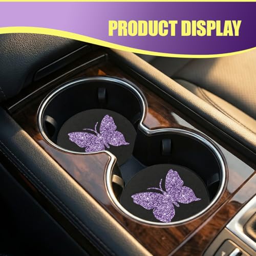 YoRise 2PCS Portavasos Mariposa para Carro Antideslizante miniatura 6