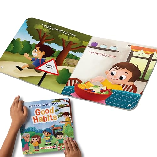 Image of Good Habits for Kids - Illustrated Board Book for Children - Manners Book - Inculcate Kindness, Discipline, Fitness and Exercise - Early Childhood Education - Age 2 - 6