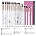 Eye Makeup Brushes DUAIU 16Pcs Eyeshadow brushes Eyebrow Eyeliner Blending Brush Premium Synthetic & Marble Handle Brushes sets with Pink Cosmetic Bag