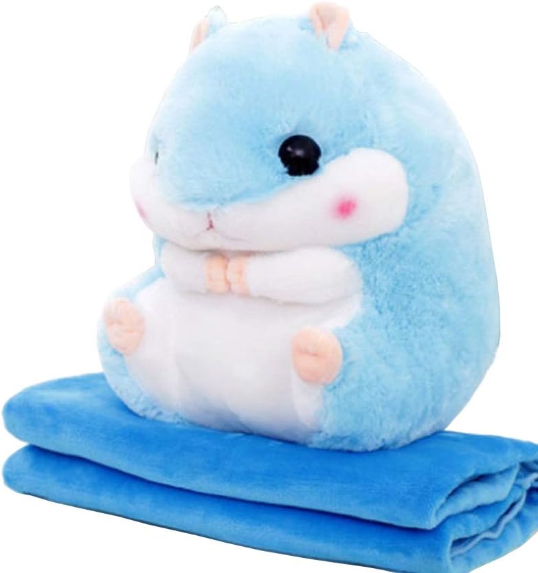 YunNasi Baby Blanket Hamster Throw Pillow Plush Stuffed Animal Toy 19.7Inch Blanket