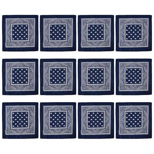 MEIBAOGE 12 pañuelos cuadrados grandes con estampado de flores de anacardo para la cabeza para actividades al aire libre
