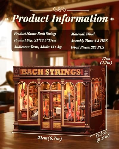Book Nook Kit for Adults, DIY Miniature Dollhouse Kit (Bach Strings) - image 2