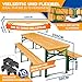 KESSER® Bierzeltgarnitur 3 teilig Gartenmöbel-Set | Klappbar 220 x 50 x 77cm | 2X Bierbänke 1x Biertisch | Festzeltgarnitur Biertisch Stehtisch Sitzgarnitur Holz 16-teiliges Bodenschoner-Set