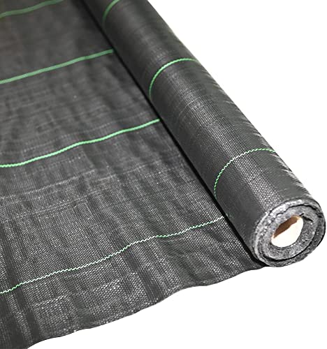 Ram Heavy Duty Weed Fabric Control Weed Control Fabric Ground Cover Membrane UV Stabilised Weed Fabric For Patios Garden Flower Beds Landscaping (2M X 10M) - Black